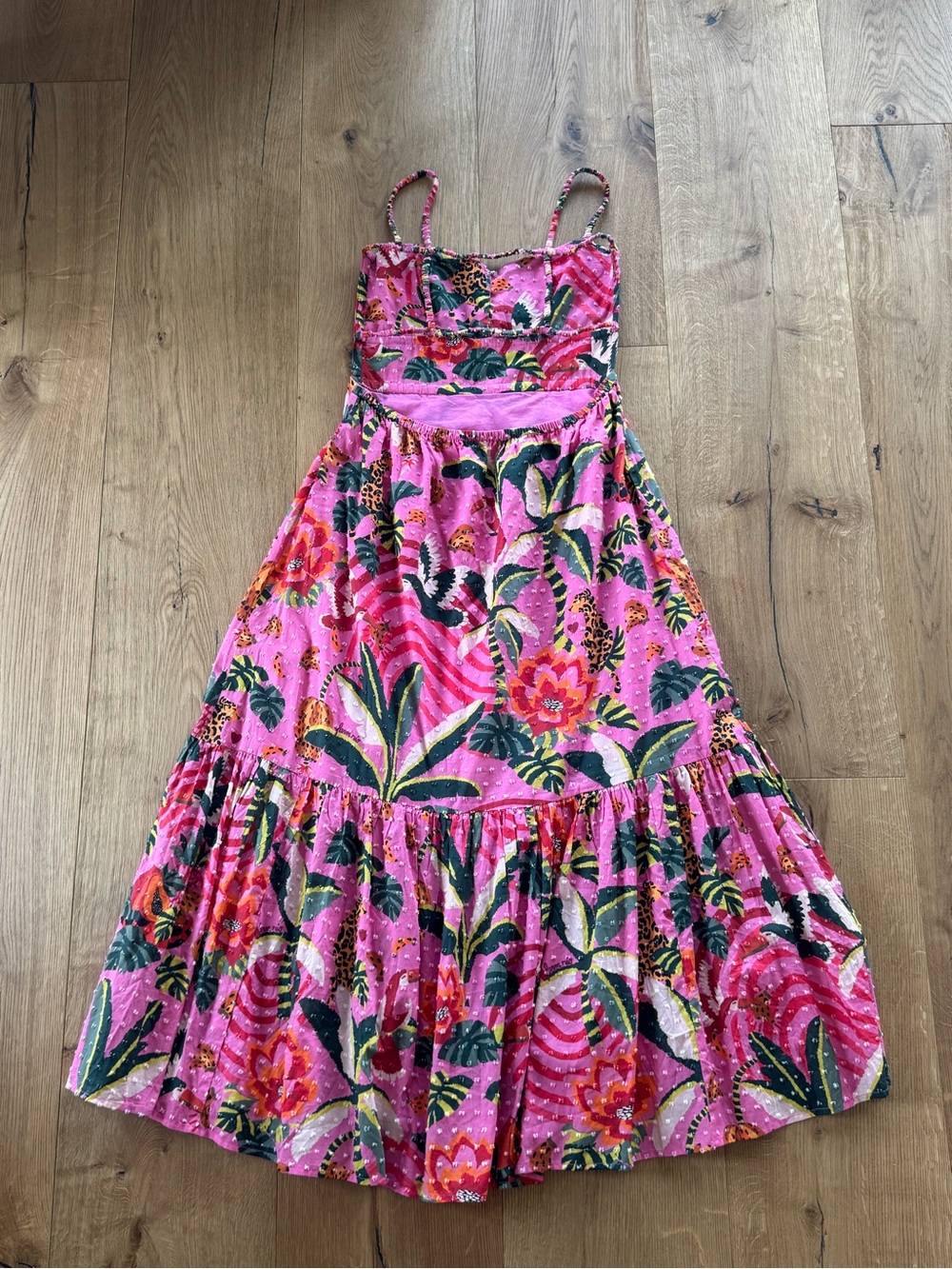 NWT FARM Rio Leopard Forrest Pink Midi Dress Size M - Picture 9 of 11